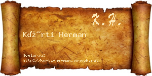 Kürti Herman névjegykártya